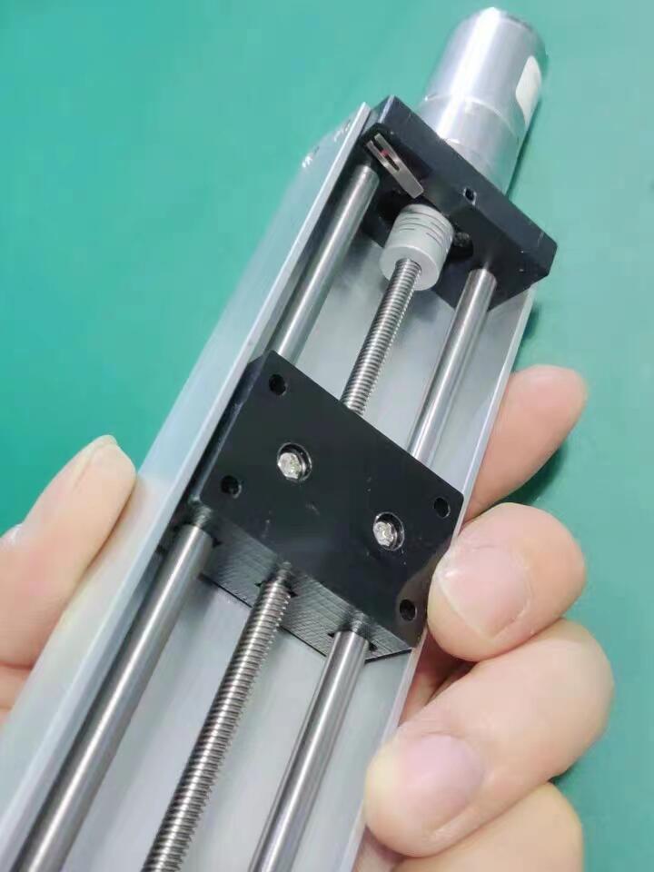 Y370型 直流減速電機 直線導軌滑臺 U型槽靜音銅套光軸帶限位開關(guān)